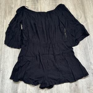 Topshop Charcoal Off-Shoulder Romper Sz 8